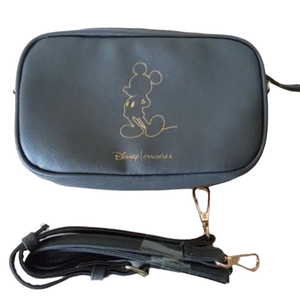 NWOT Disney Pandora Crossbody Purse Gray Bag Mickey Mouse Mini Clutch w/ strap